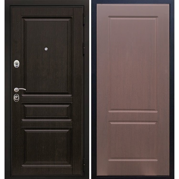 Входная металлическая дверь Премиум - H ФЛ-117 Орех премиум 7402