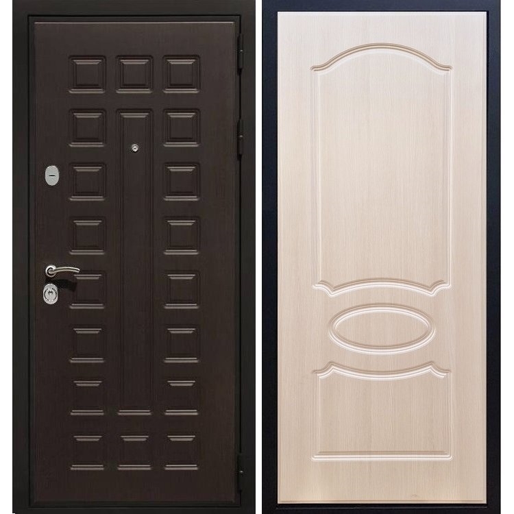 Входная металлическая дверь Премиум 3к ФЛ-128 Лиственница беж 8109