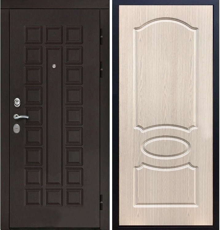 Входная металлическая дверь Монолит ФЛ-128 Лиственница беж 20922