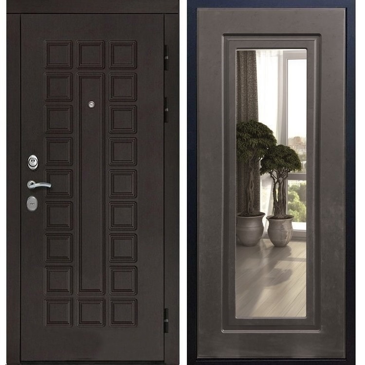 Входная металлическая дверь Монолит с Зеркалом Венге 20948