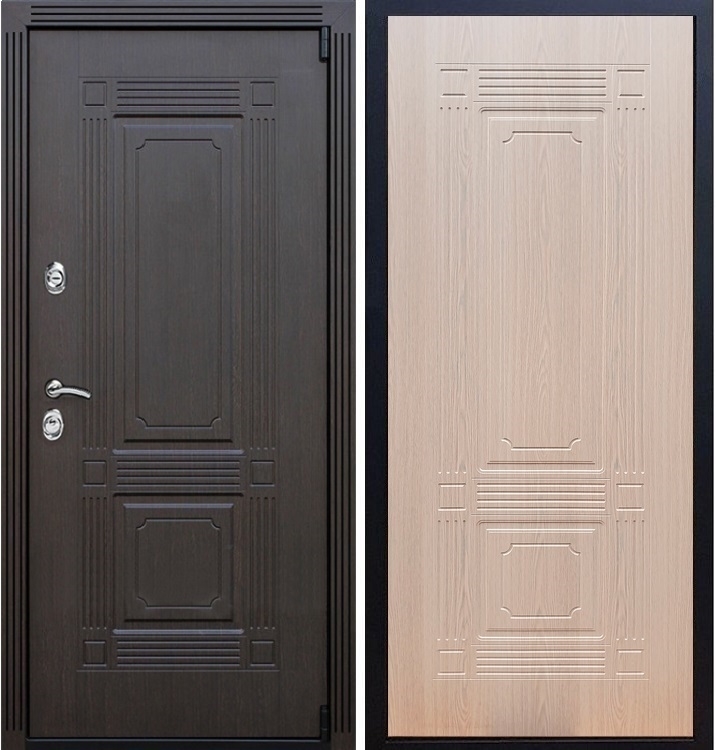 Входная металлическая дверь ESTET ФЛ-2 Беленый дуб 22266