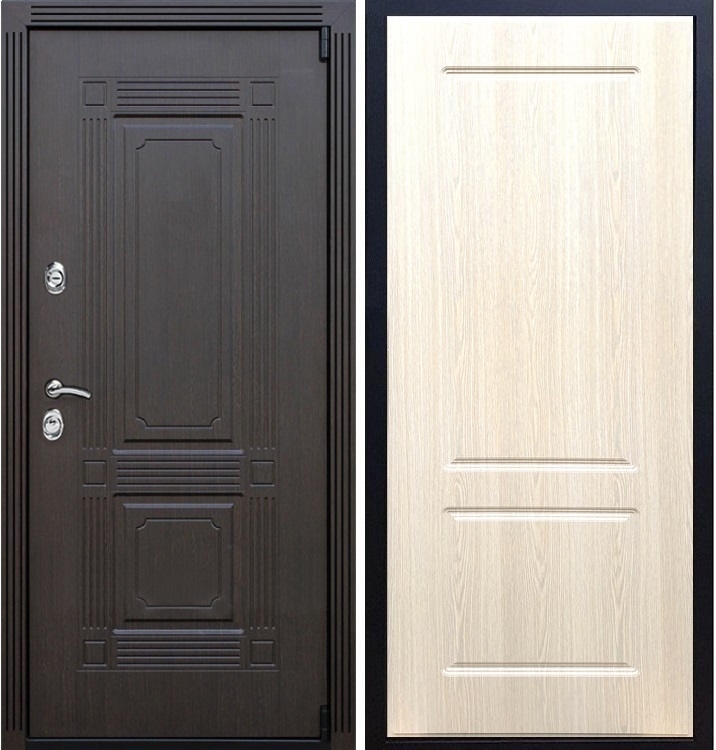 Входная металлическая дверь ESTET ФЛ-117 Беленый дуб 22354