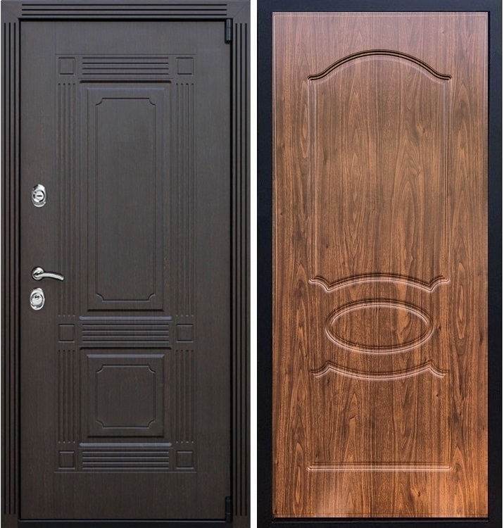 Входная металлическая дверь ESTET ФЛ-128 Орех темный 22378