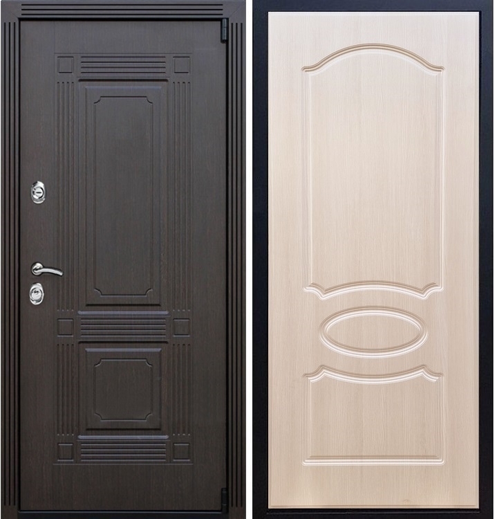 Входная металлическая дверь ESTET ФЛ-128 Беленый дуб 22379