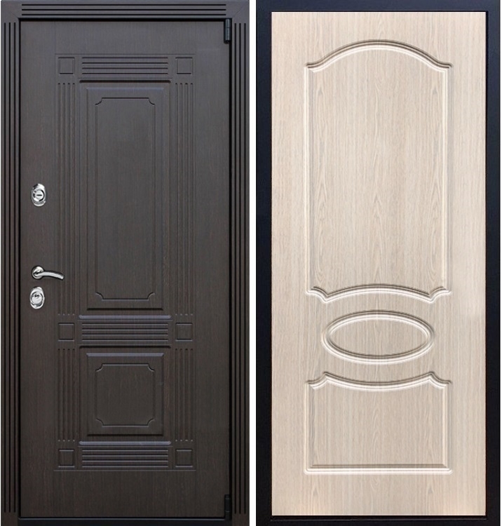 Входная металлическая дверь ESTET ФЛ-128 Лиственница беж 22380