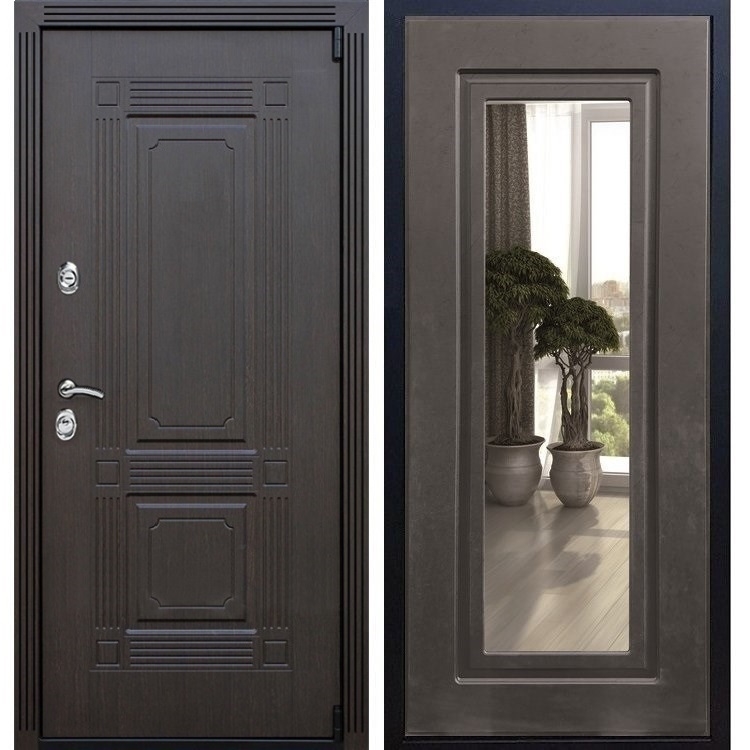 Входная металлическая дверь ESTET с Зеркалом Венге 22406