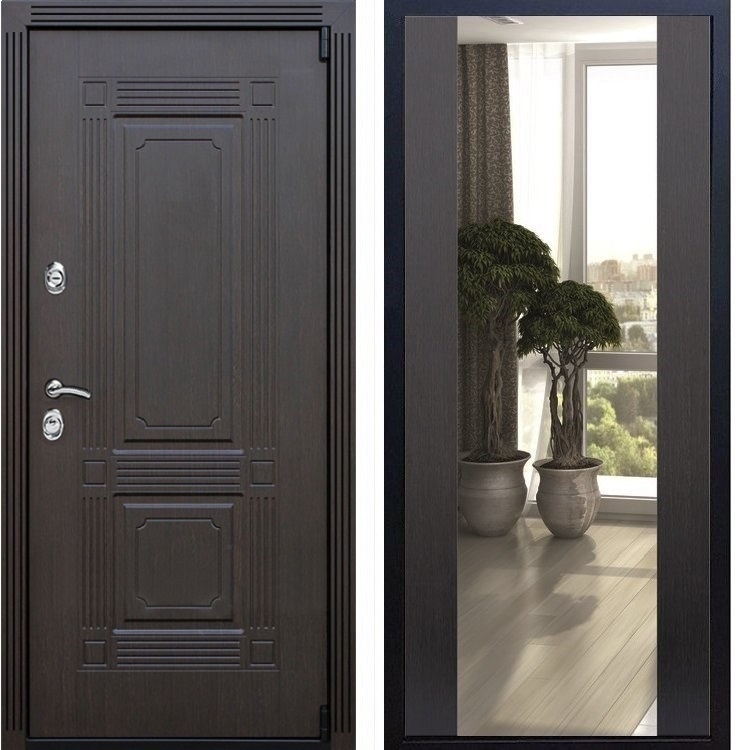 Входная металлическая дверь ESTET с Зеркалом СБ -16 Венге 22435