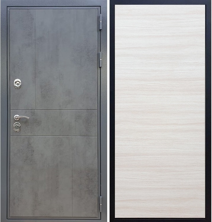 Входная металлическая дверь Гранит Бетон Акация светлая 27286