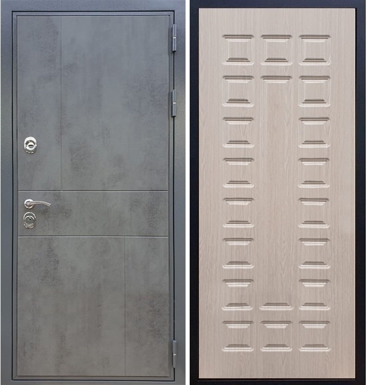 Входная металлическая дверь Гранит Бетон ФЛ-183 Беленый дуб 27333