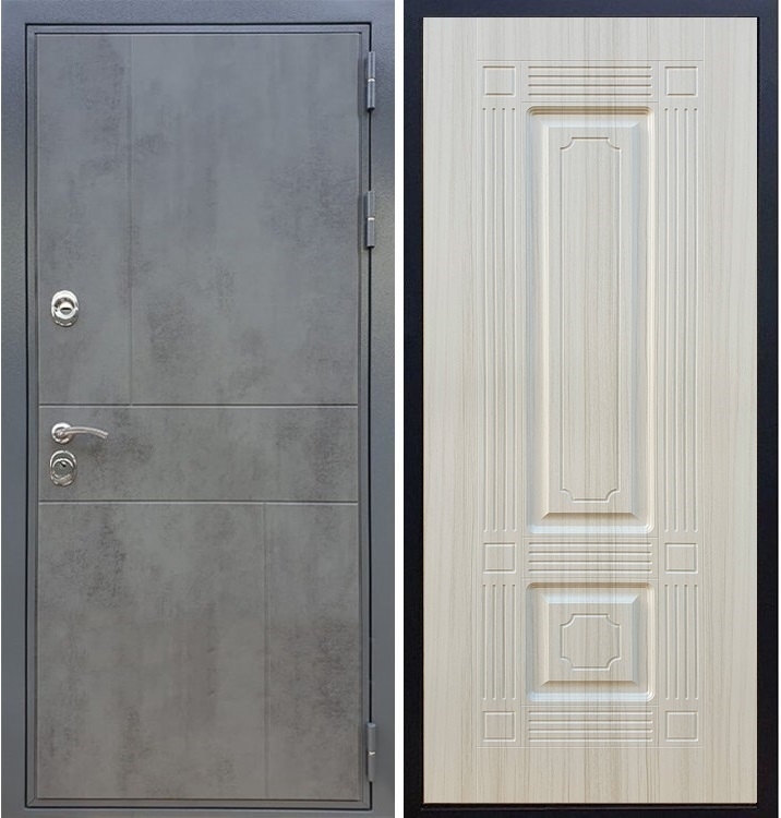 Входная металлическая дверь Гранит Бетон ФЛ-2 Сандал белый 27376