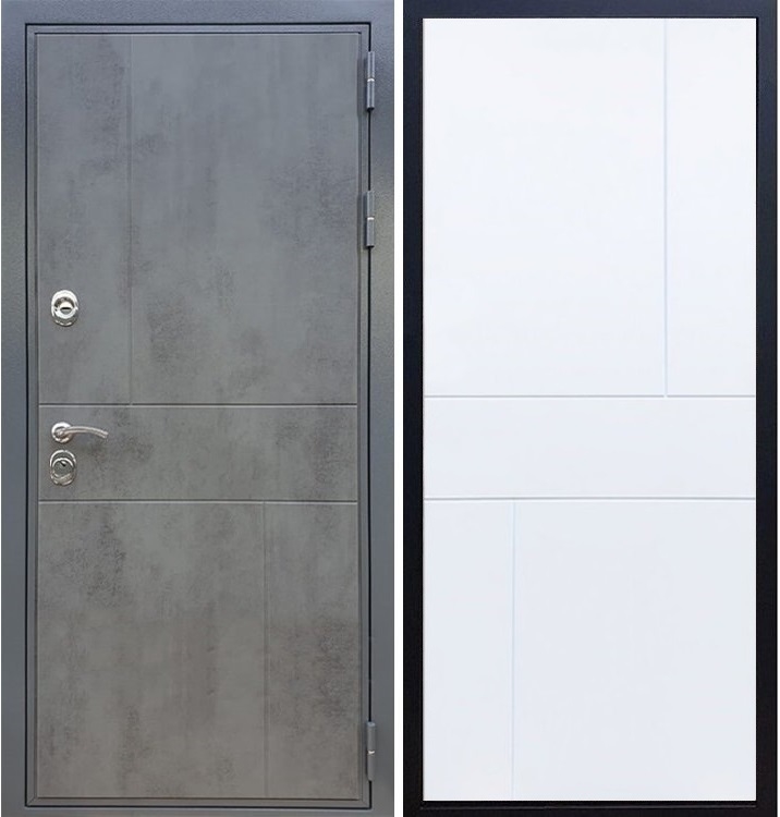 Входная металлическая дверь Гранит Бетон ФЛ-290 Белый силк сноу 27402