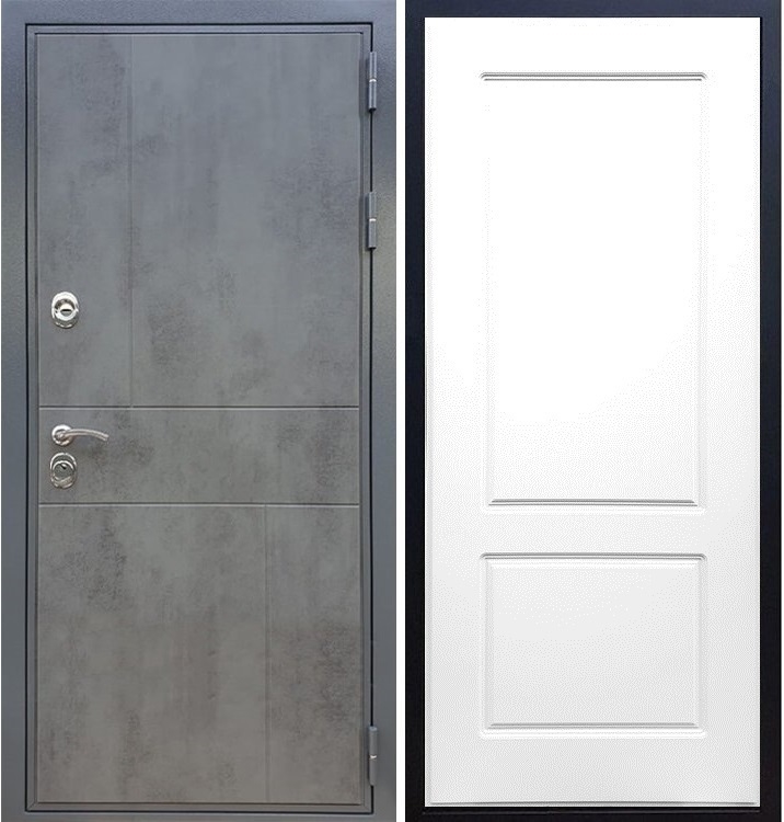 Входная металлическая дверь Гранит Бетон ФЛ-117 Белый силк сноу 27465