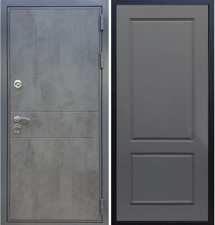 Входная металлическая дверь Гранит Бетон ФЛ-117 Силк титан 27467