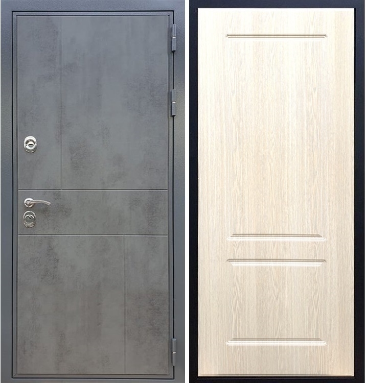 Входная металлическая дверь Гранит Бетон ФЛ-117 Беленый дуб 27470