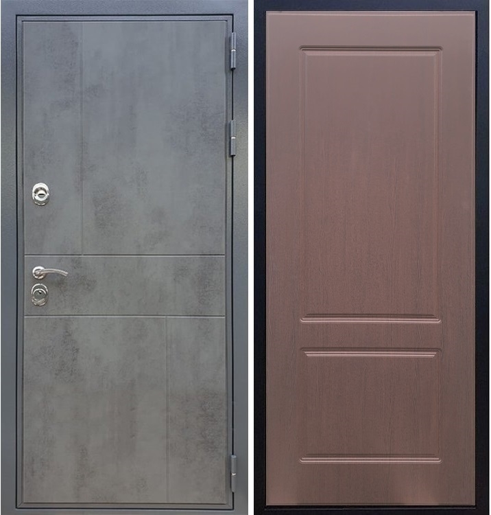 Входная металлическая дверь Гранит Бетон ФЛ-117 Орех премиум 27472