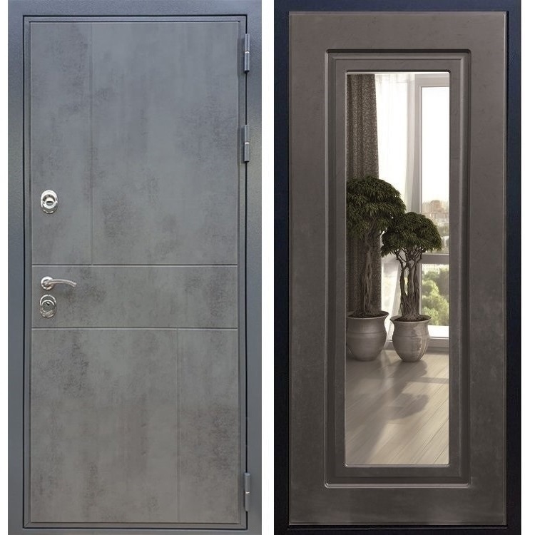 Входная металлическая дверь Гранит Бетон с Зеркалом Венге 27523