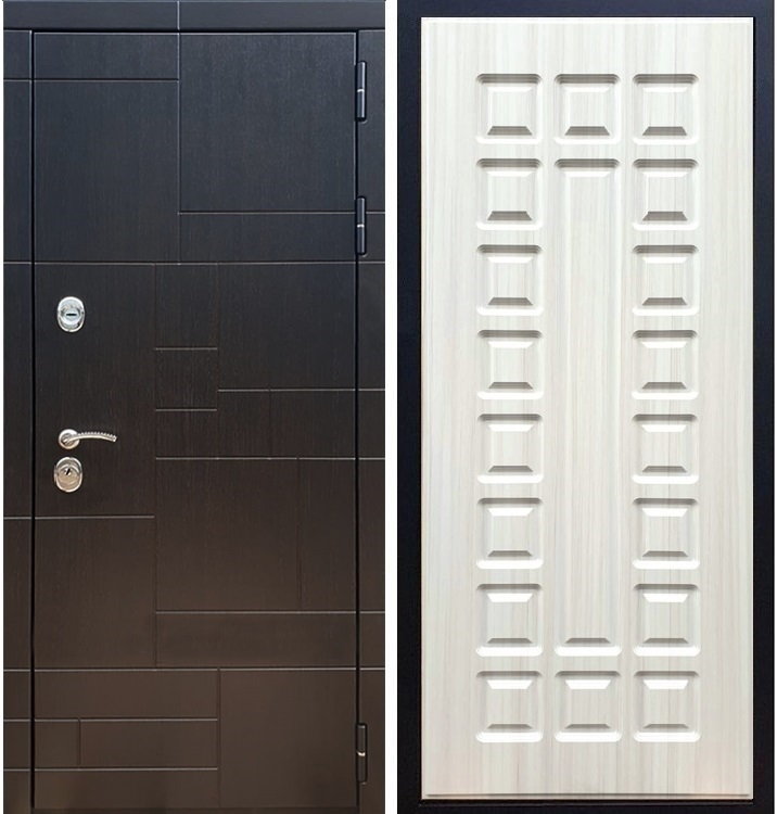 Входная металлическая дверь Нова Лабиринт ФЛ-183 Лиственница беж 26022