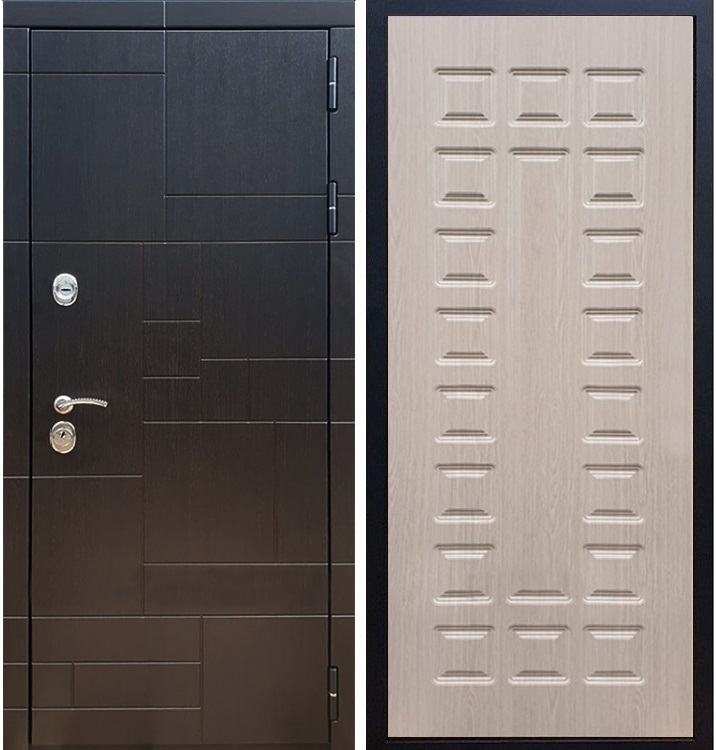 Входная металлическая дверь Нова Лабиринт ФЛ-183 Беленый дуб 26025