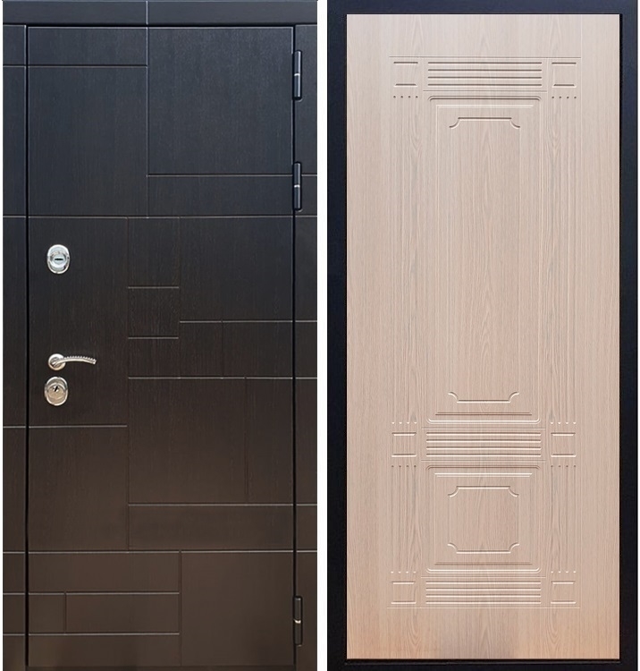 Входная металлическая дверь Нова Лабиринт ФЛ-2 Беленый дуб 26073