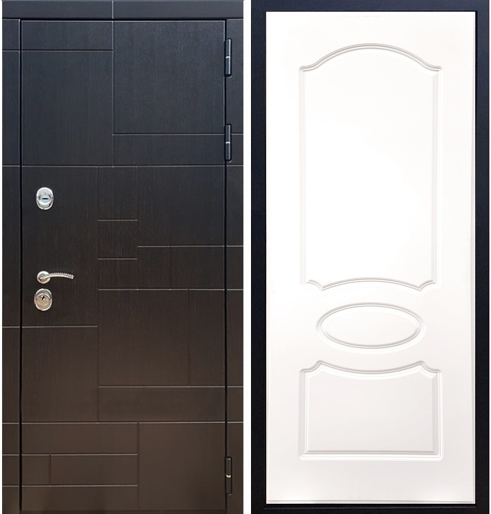 Входная металлическая дверь Нова Лабиринт ФЛ-128 Белый силк сноу 26182