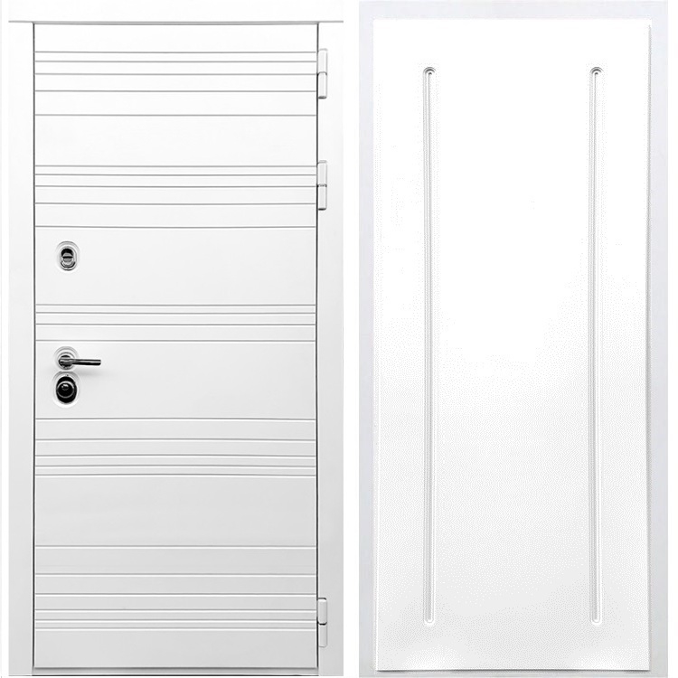 Белая входная дверь Morrison ФЛ-68 Белый силк сноу 28640