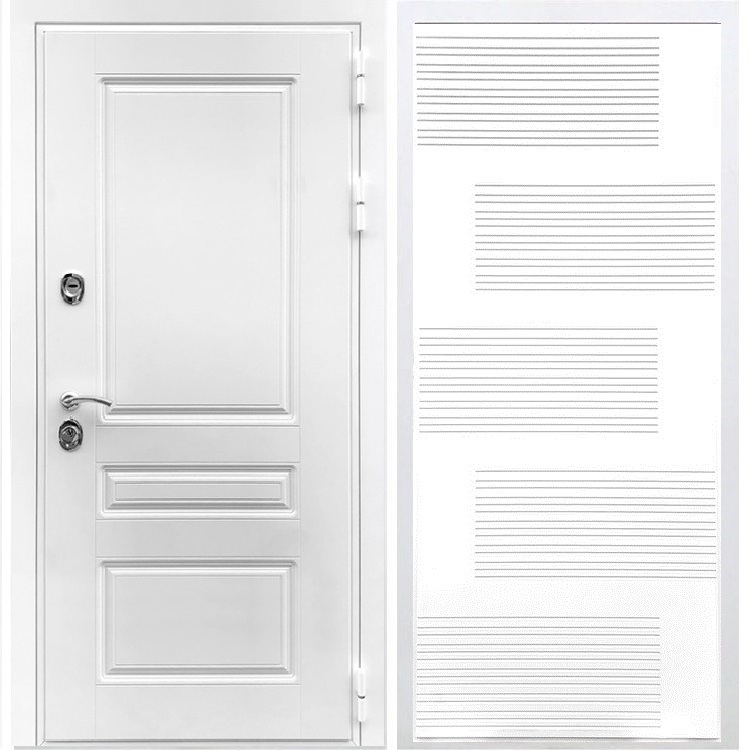 Входная белая дверь Император ФЛ-185 Белый силк сноу 28440