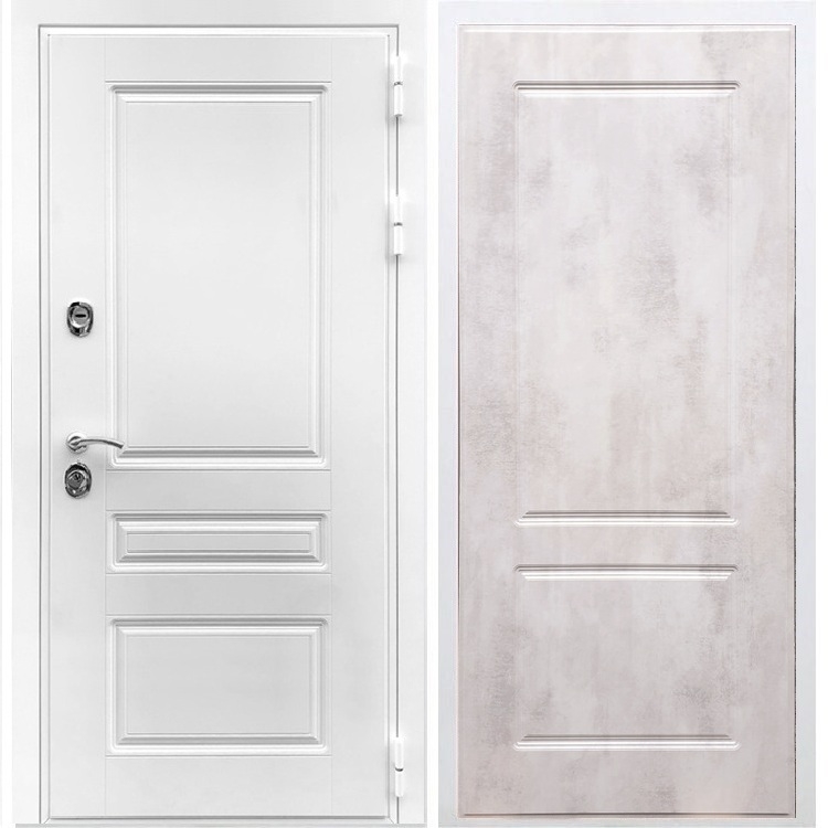 Входная белая дверь Император ФЛ-117 Бетон светлый 28544