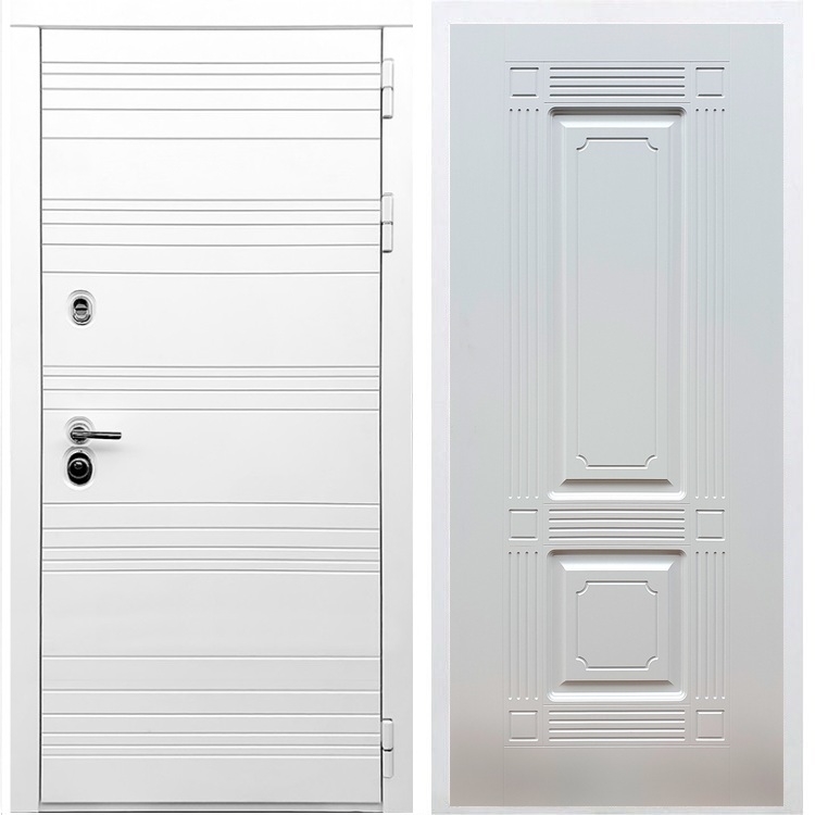 Белая входная дверь Morrison ФЛ-2 Белый ясень 28719