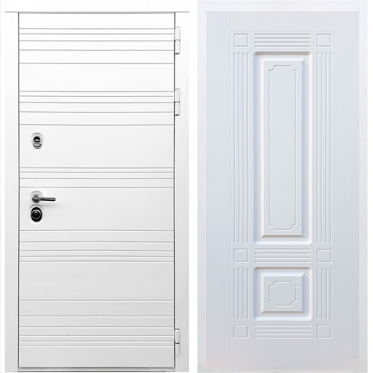 Белая входная дверь Morrison ФЛ-2 Белый силк сноу 28721