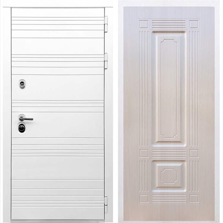 Белая входная дверь Morrison ФЛ-2 Лиственница беж 28723