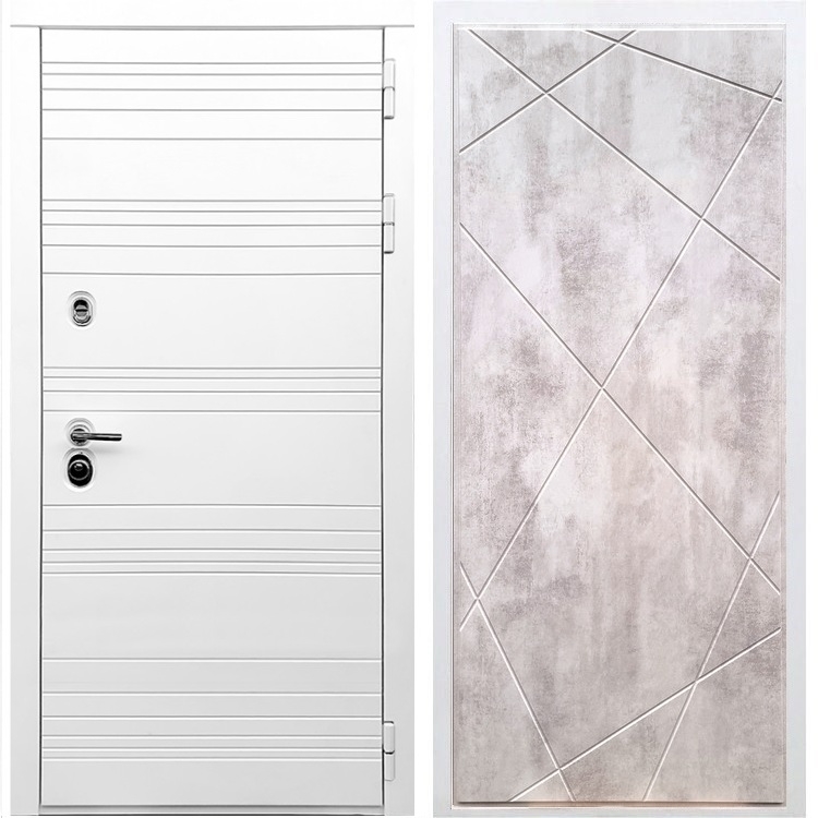 Белая входная дверь Morrison ФЛ-291 Бетон светлый 28751