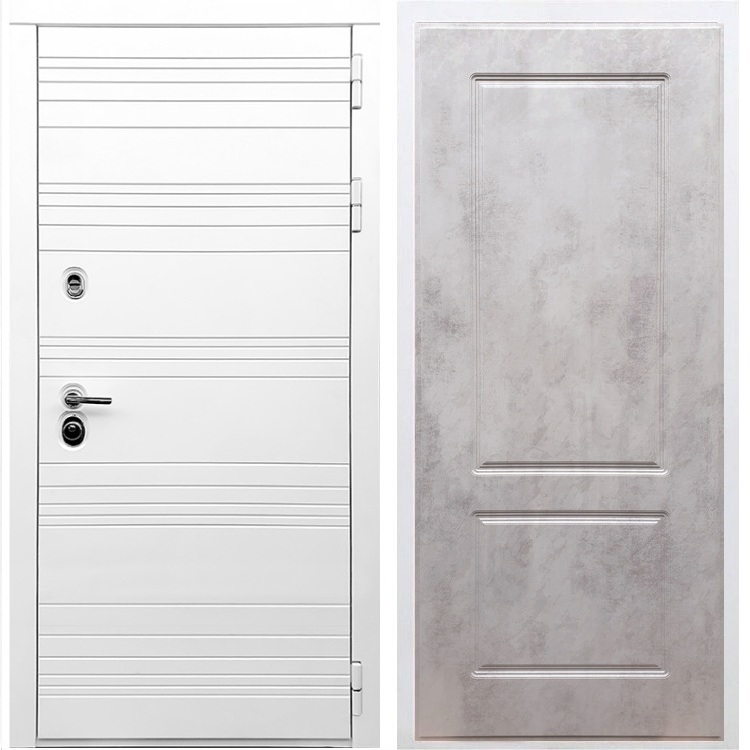 Белая входная дверь Morrison ФЛ-117 Бетон темный 28810