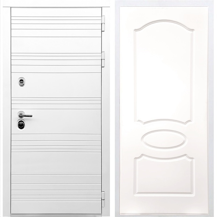 Белая входная дверь Morrison ФЛ-128 Белый силк сноу 28834