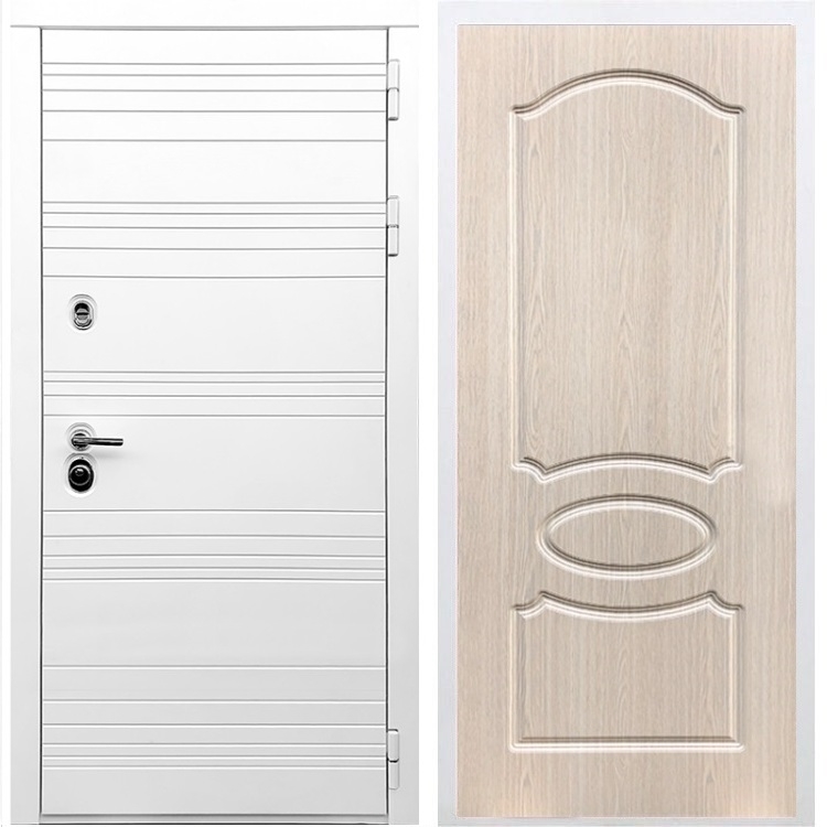 Белая входная дверь Morrison ФЛ-128 Беленый дуб 28841