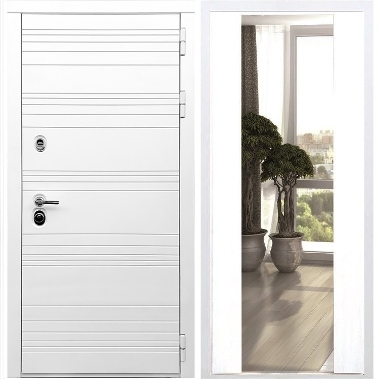 Белая входная дверь Morrison с Зеркалом СБ -16 Белый силк сноу 28883