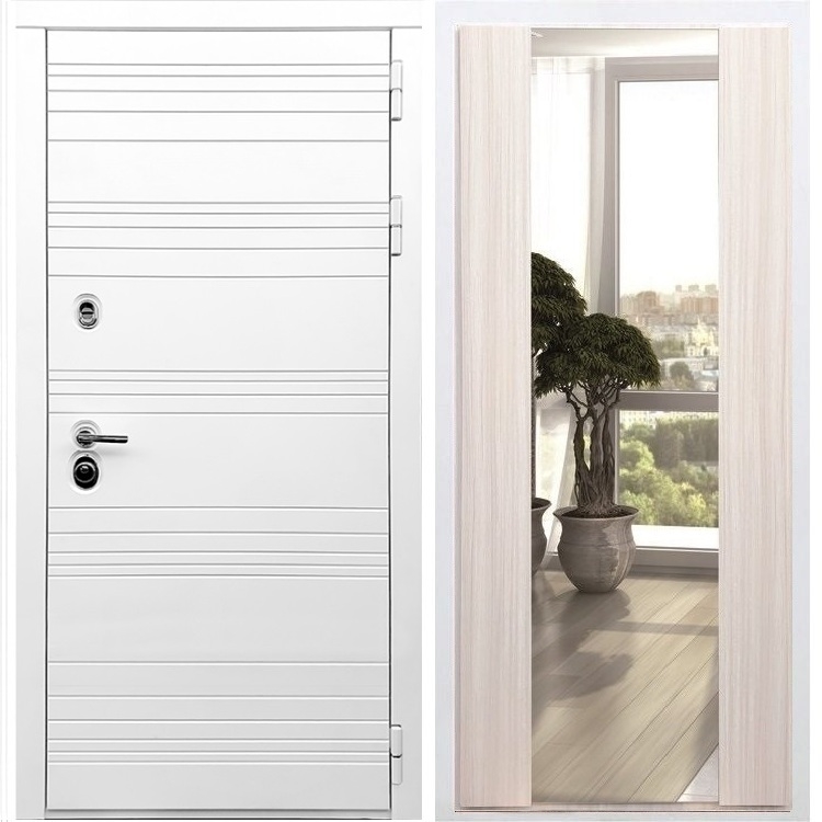 Белая входная дверь Morrison с Зеркалом СБ -16 Беленый дуб 28885