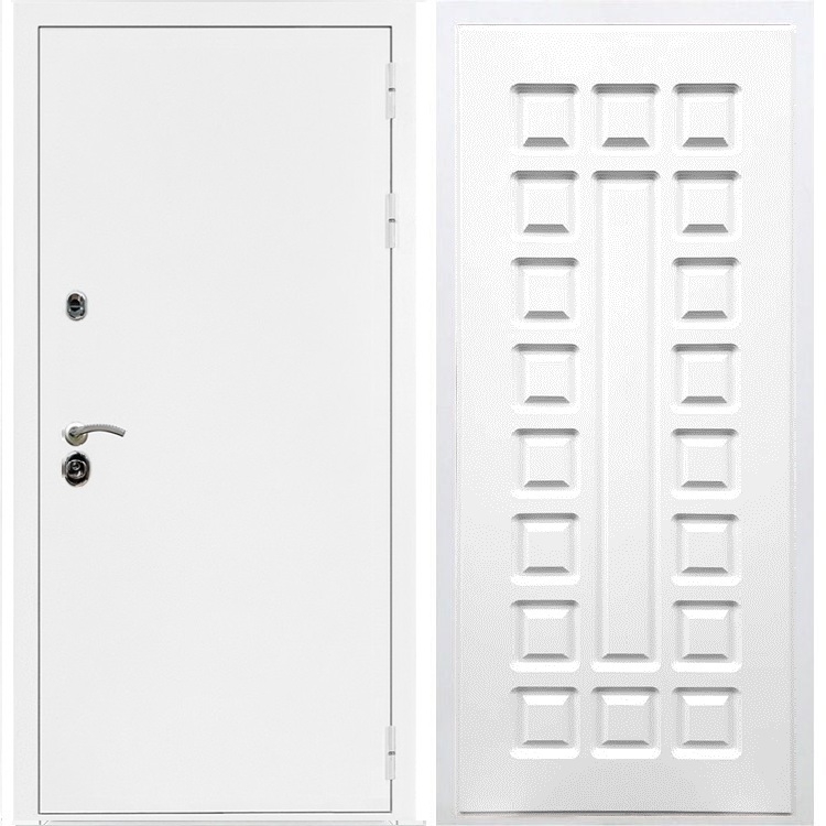 Входная металлическая дверь Триумф Белая шагрень ФЛ-183 Белый ясень 31437