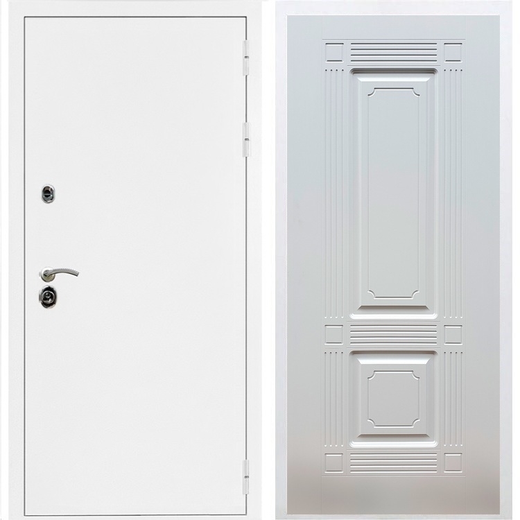 Входная металлическая дверь Триумф Белая шагрень ФЛ-2 Белый ясень 31477