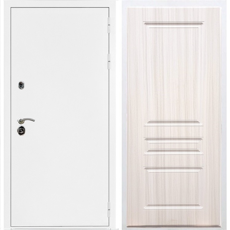 Входная металлическая дверь Триумф Белая шагрень ФЛ-243 Сандал белый 31500