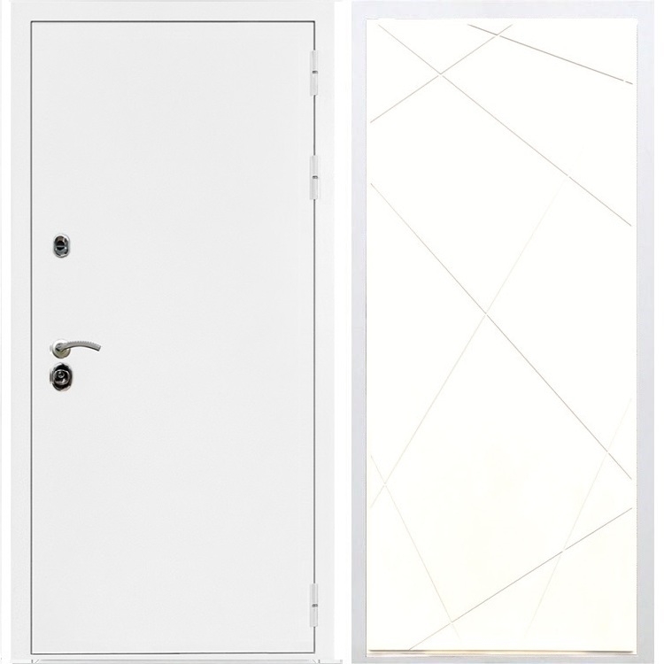 Входная металлическая дверь Триумф Белая шагрень ФЛ-291 Белый силк сноу 31507