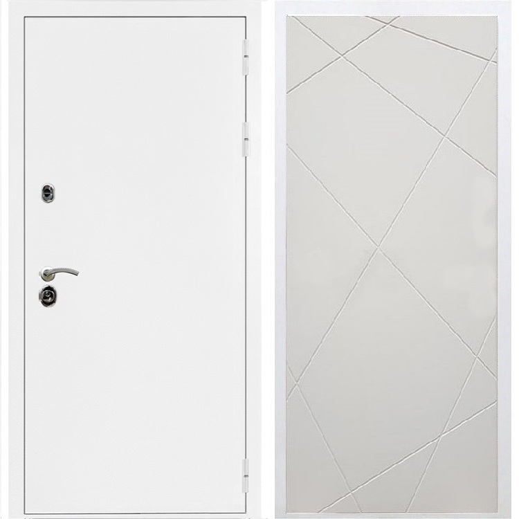 Входная металлическая дверь Триумф Белая шагрень ФЛ-291 Софт шампань 31511