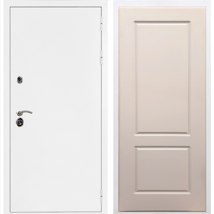 Входная металлическая дверь Триумф Белая шагрень ФЛ-117 Силк муссон 31570