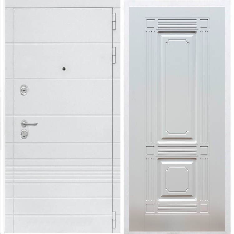 Входная белая дверь Италия ФЛ-2 Белый ясень 34173