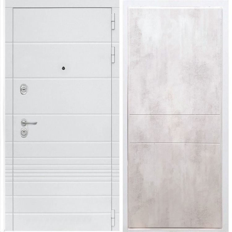 Входная белая дверь Италия ФЛ-290 Бетон светлый 34196