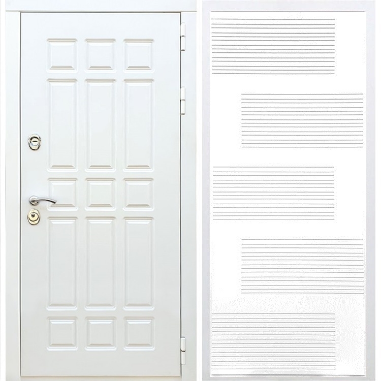 Входная белая дверь DALLAS ФЛ-185 Белый силк сноу 32812