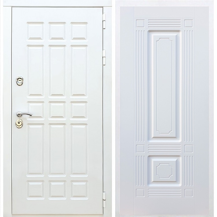 Входная белая дверь DALLAS ФЛ-2 Белый силк сноу 32823