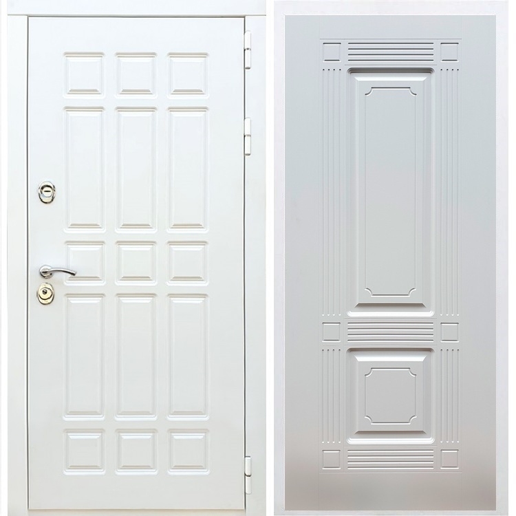 Входная белая дверь DALLAS ФЛ-2 Белый ясень 32828