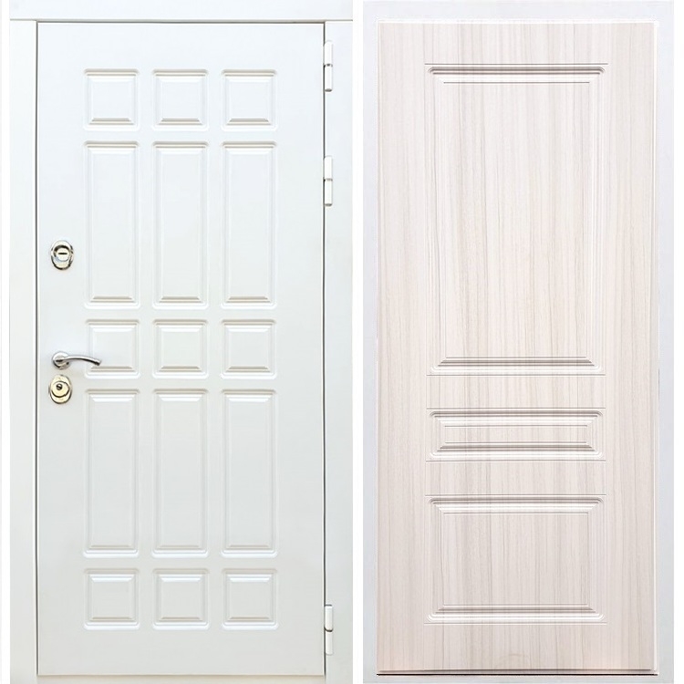 Входная белая дверь DALLAS ФЛ-243 Сандал белый 32845