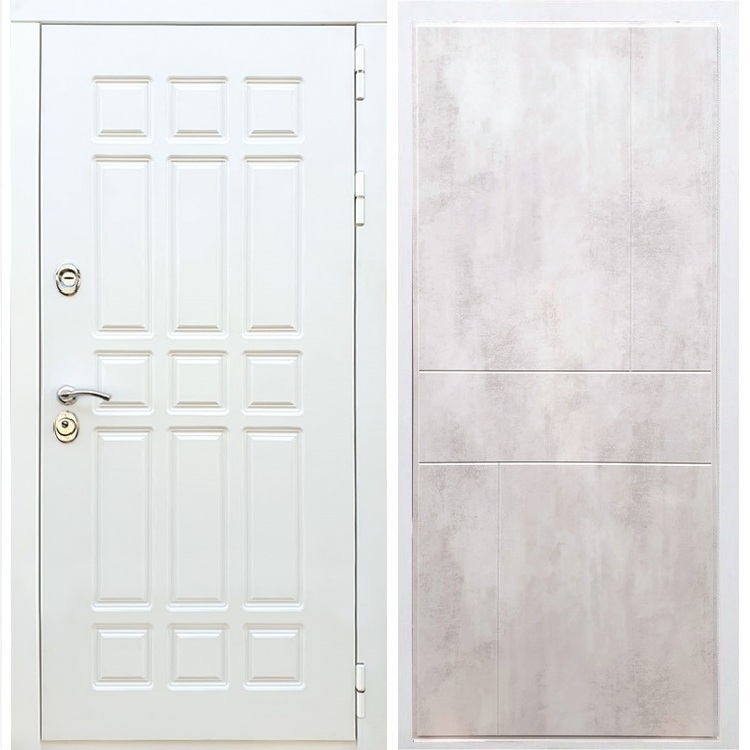 Входная белая дверь DALLAS ФЛ-290 Бетон светлый 32851