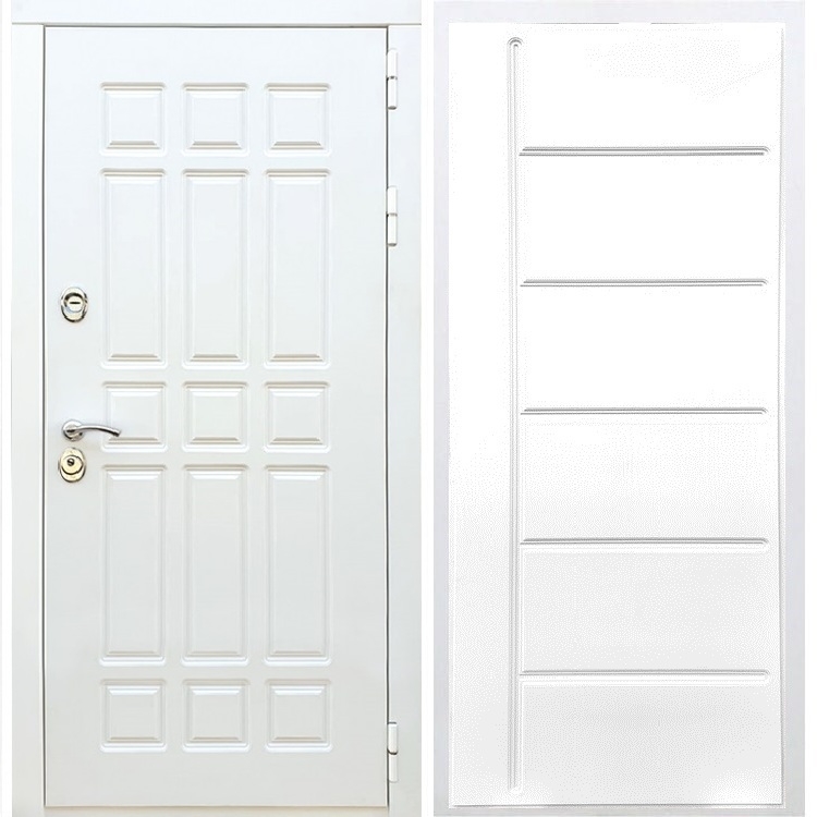 Входная белая дверь DALLAS ФЛ-102 Белый силк сноу 32903